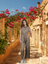 Jumpsuit with belt for Women's Greenish Multicolored Jumpsuit with Belt (OTL-JMS1004)